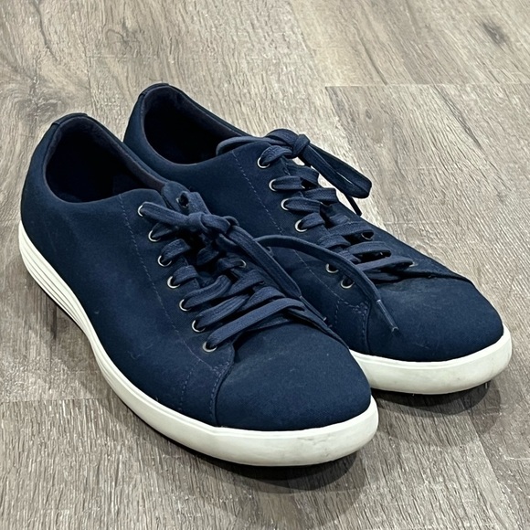 Cole Haan Size 9.5 GRAND OS Casual Cotton Navy Sneaker Shoe - Picture 3 of 9